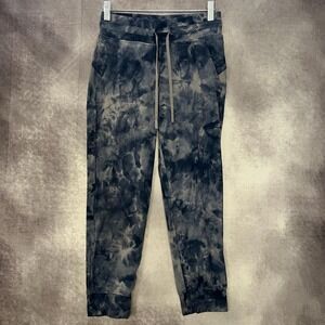 Lululemon Pants Womens 4 Blue Tie Dye Jogger Sweatpants Soft Athletic Logo